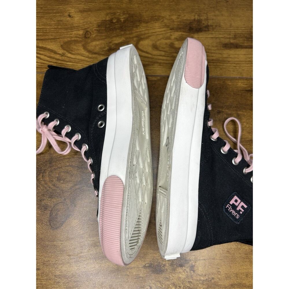 PF Flyers All American Hi Top Black Pink Sneaker Men 5 Women 6.5 - Picture 2 of 10